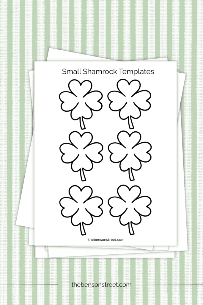 Four leaf shamrock clovers template 