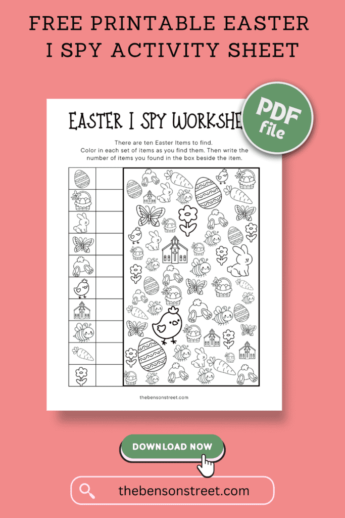 Free Printable Easter I Spy Activity Sheet PDF File download now