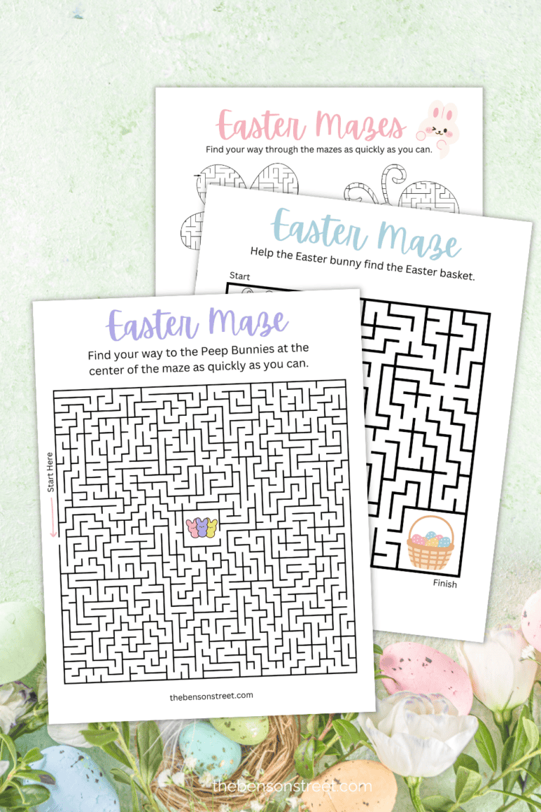 Free printable mazes for kids with a spring theme