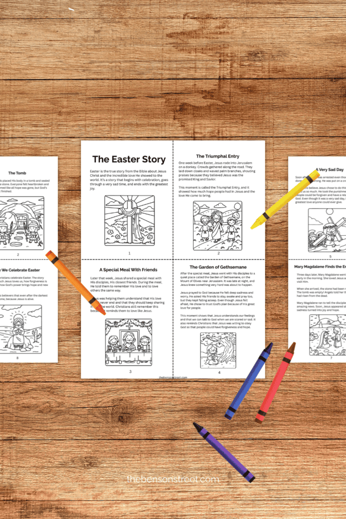 Free to print at home The Story of Jesus and Easter coloring mini book