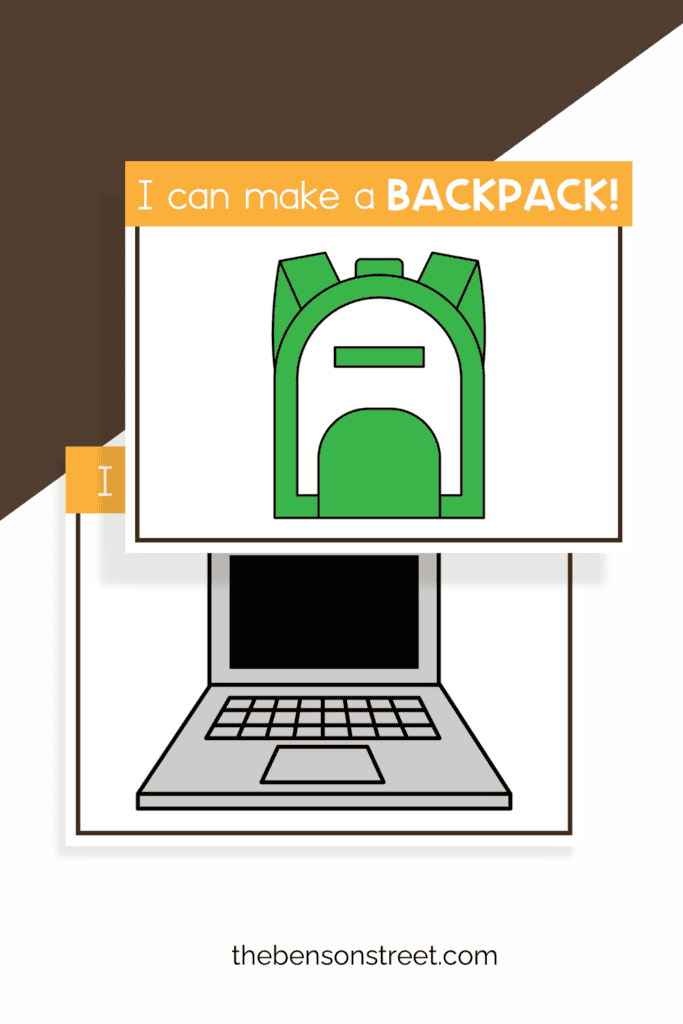 I can make a backpack and I can make a laptop play-doh mats free printable