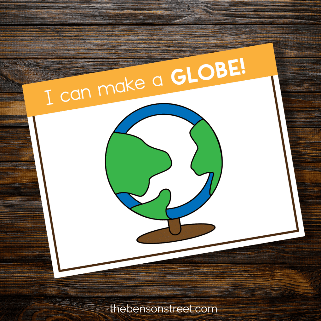 I can make a globe playdough mat free printable