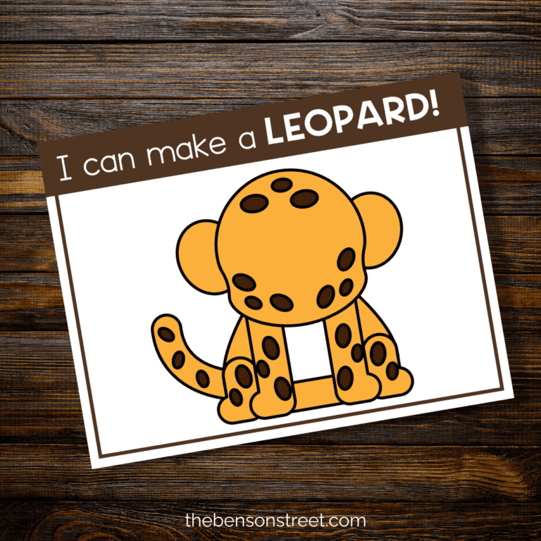 Leopard Playdoh mat in a safari animal set