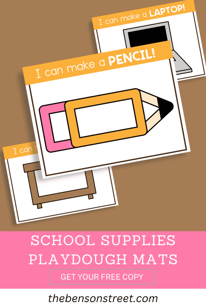 School Supplies Playdough Mats get your free copy