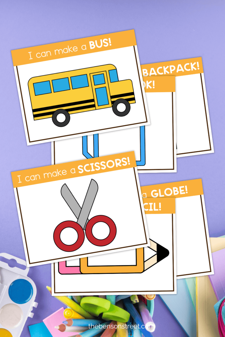Six Different Back to School Play-doh mats free to print