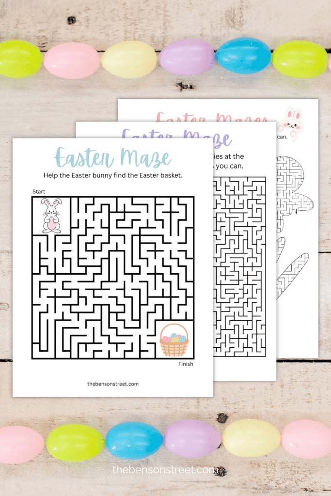 Spring themed maze worksheets for kids to work through