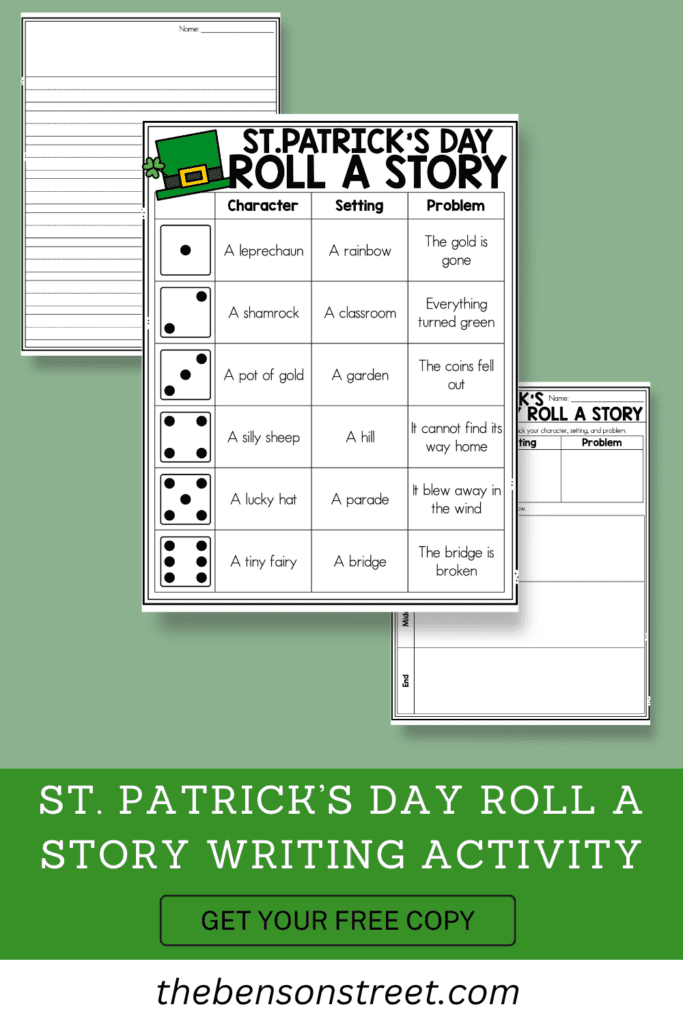 St. Patrick's Day Roll a Story Writing Activity Get your free copy
