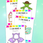 Stack of Five different fairytale playdoh mats featuring magical creatures and items