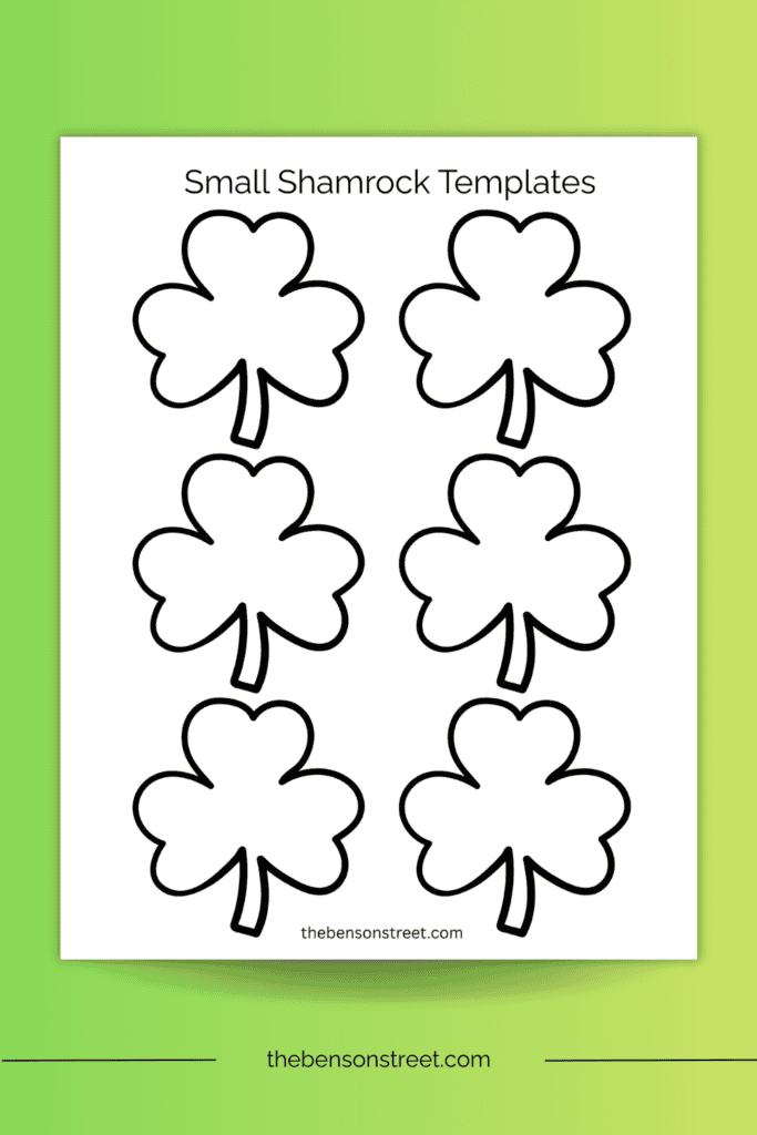 Three leaf clover black and white printable