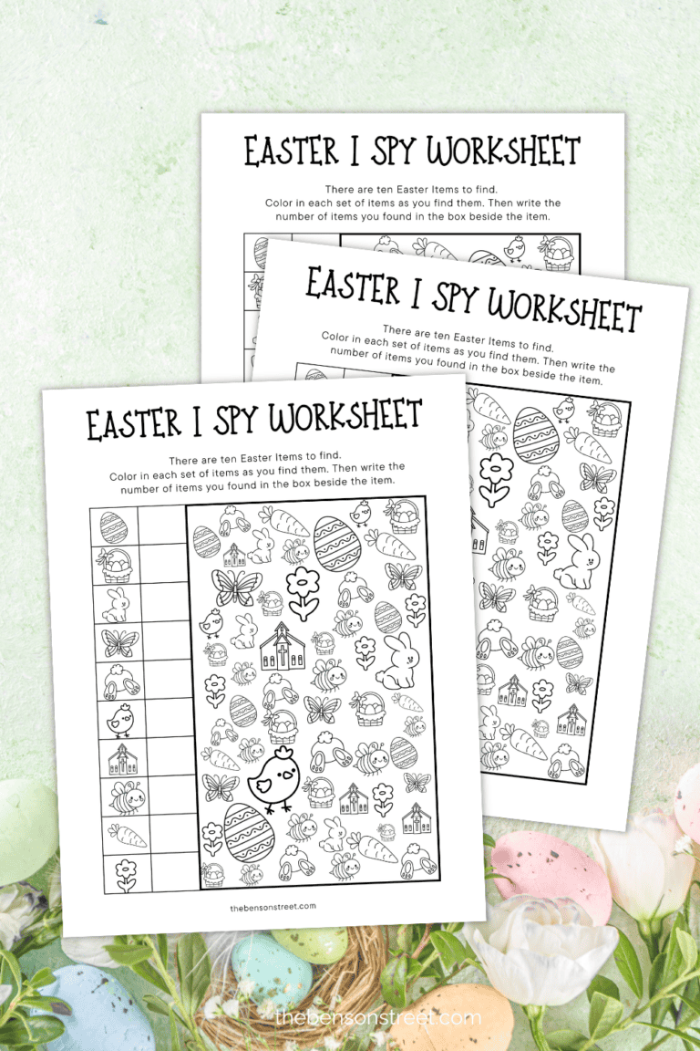 Three sheets of an easter activity printable for kids