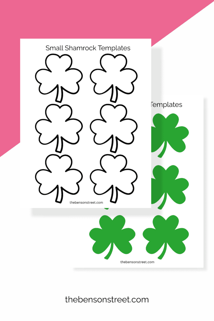 Two pages of shamrock outlines to cut out and craft with in March