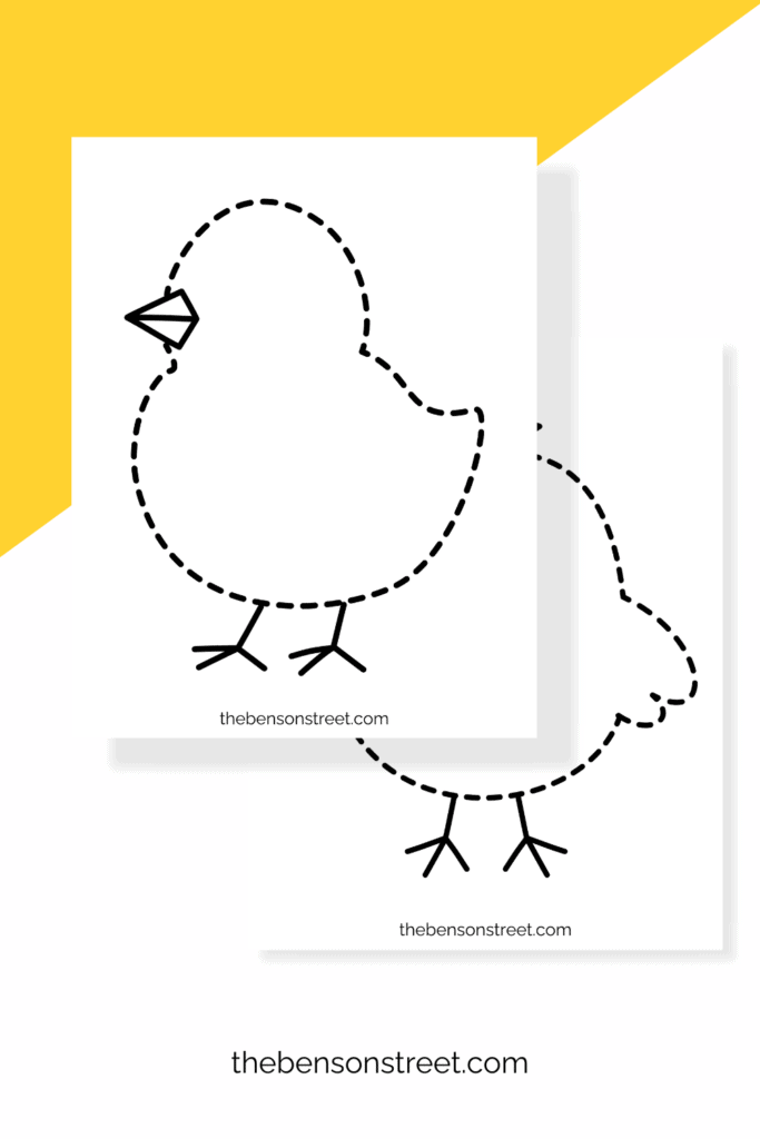 Two sheets of chick templates for kids crafting