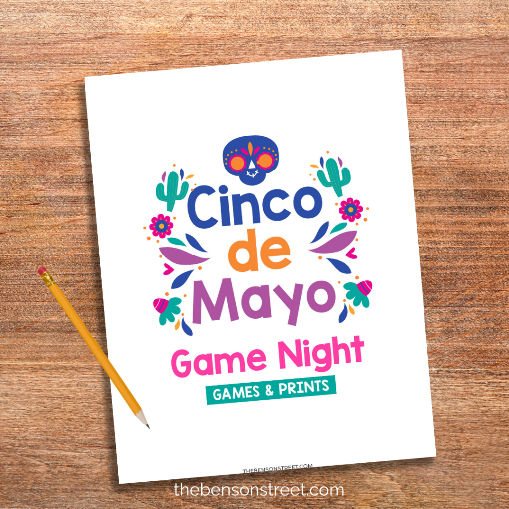 Cinco de Mayo Game Night Bundle games and prints