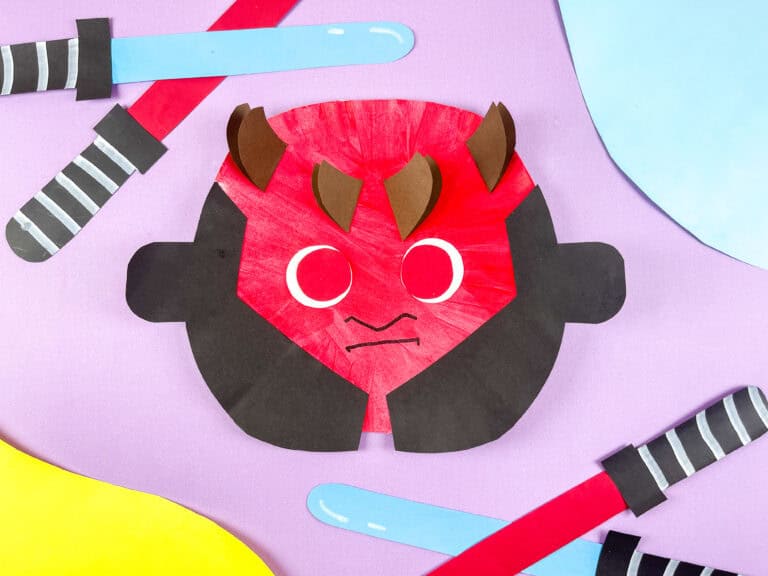 Finished Darth Maul Face Paper Plate Craft