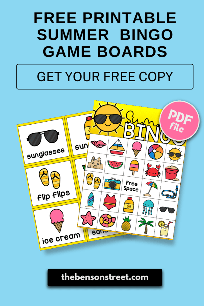 Free Printable Summer Bingo Game Boards Get your Free Copy PDF File