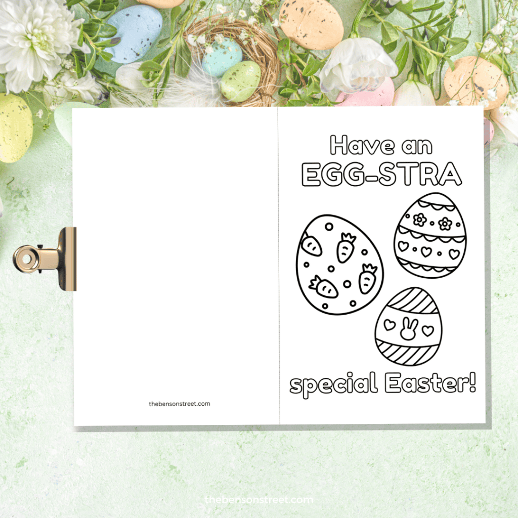 Have an egg-stra special Easter card with easter eggs on it