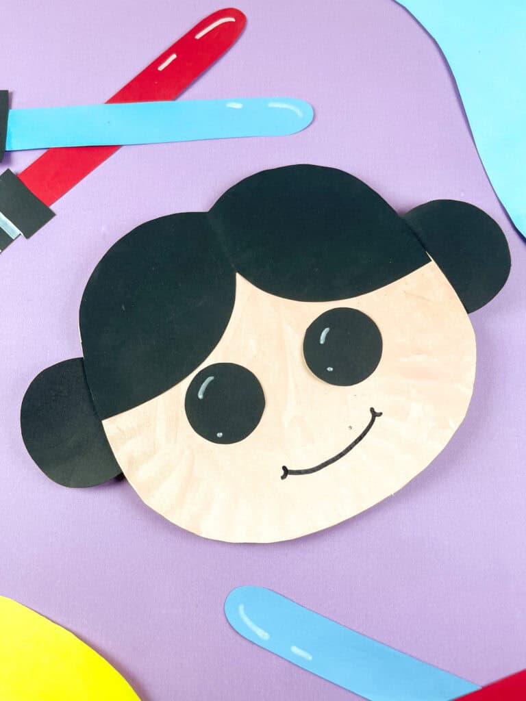 Simple and easy to make leia paper plate kids craft