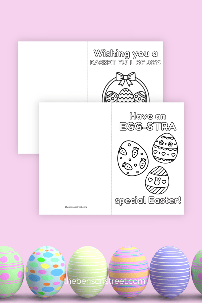 Two Easter egg coloring cards 