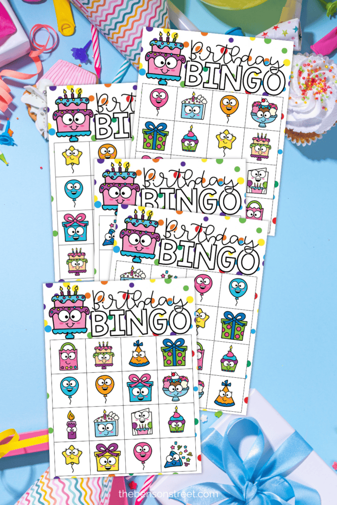 A bunch of unique bingo boards for a game of free printable birthday bingo