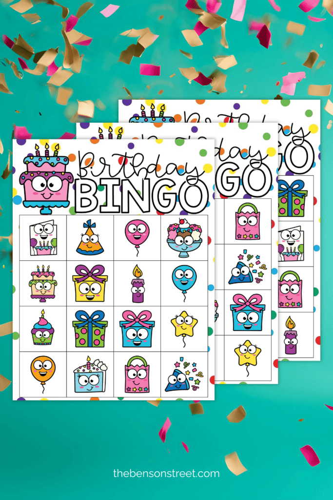 Birthday Bingo Boards free to print