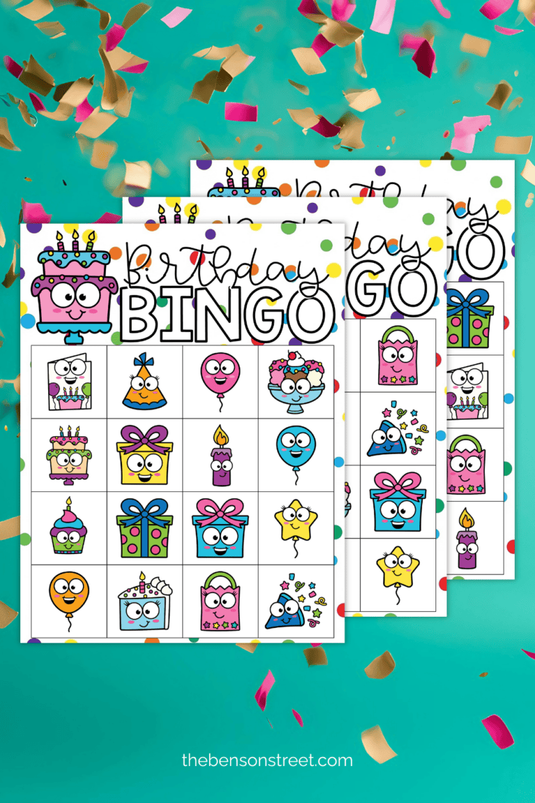 Birthday Bingo Boards free to print