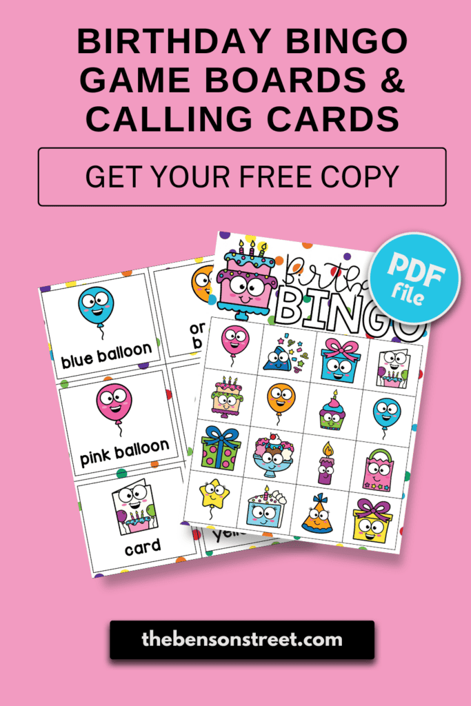 Birthday Bingo Game Boards & Calling Cards get your free copy
