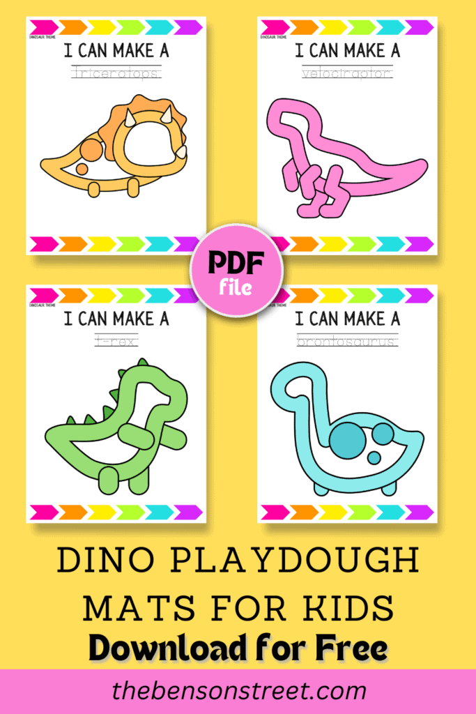 Dino Playdough Mats for Kids Download for Free 