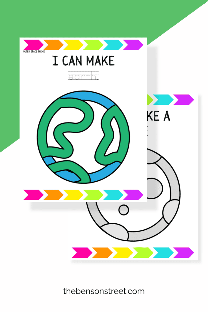 Earth and moon play dough mats for kids