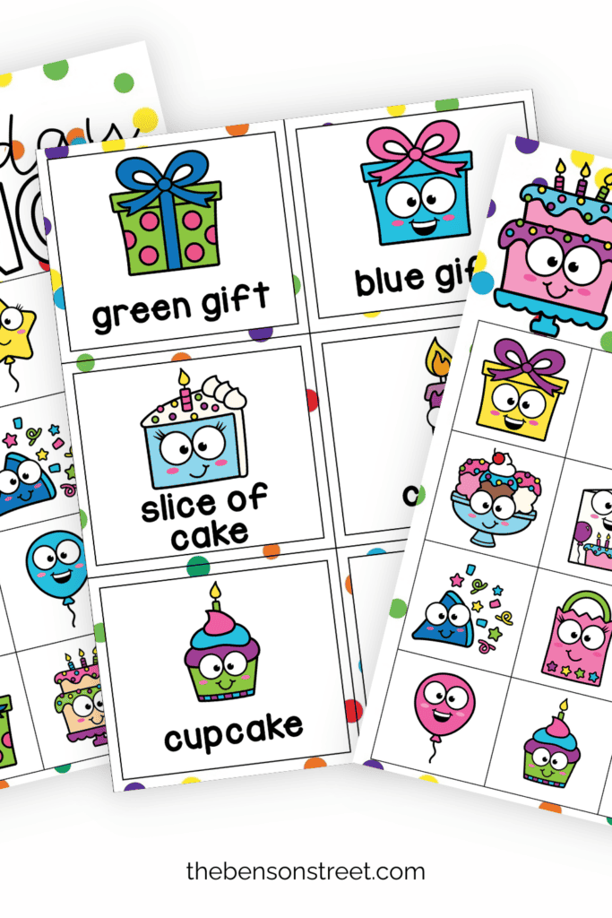 Free Printable Birthday Party Bingo Boards and Calling Cards