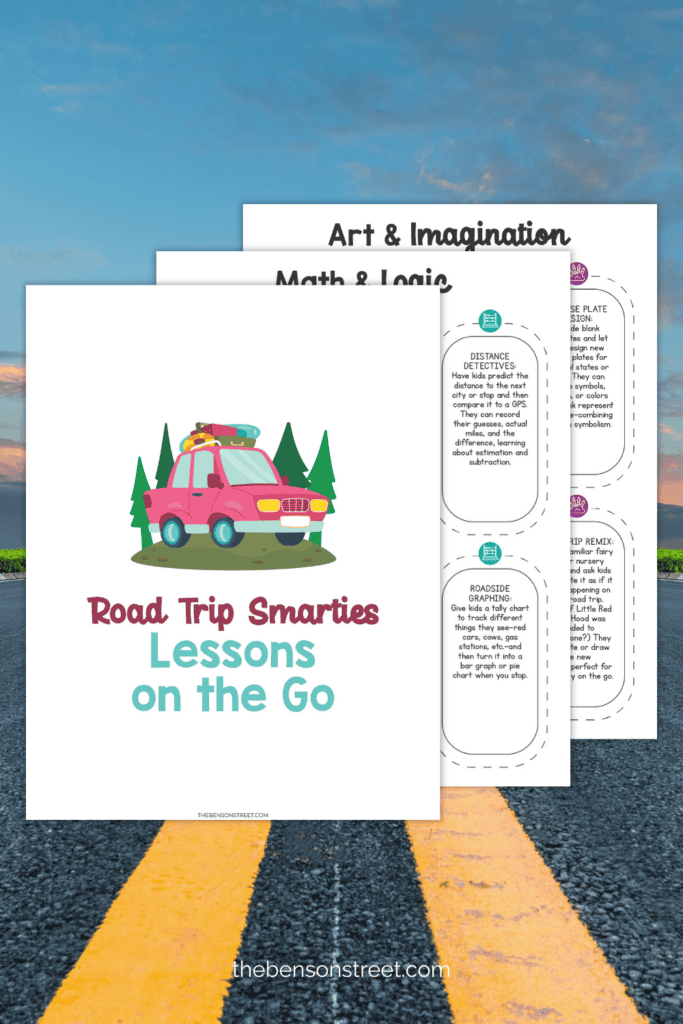 Math, logic, art and imagination car activities for road trips on printable pages