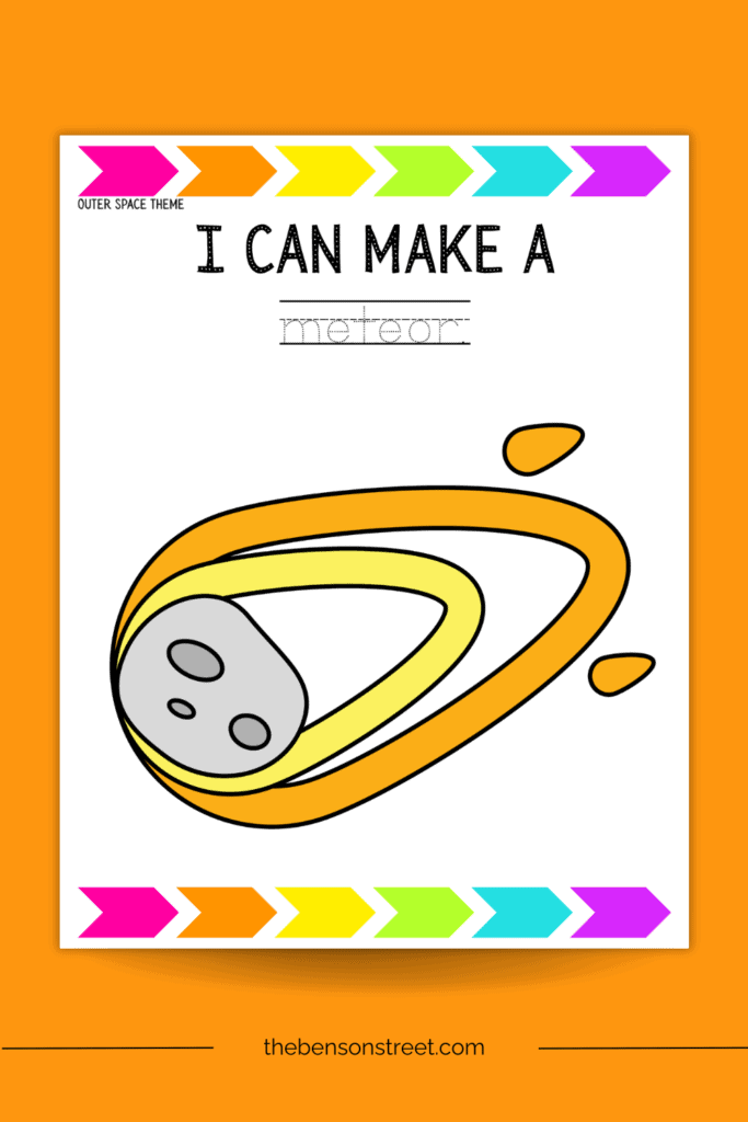 Meteor play dough mat printable