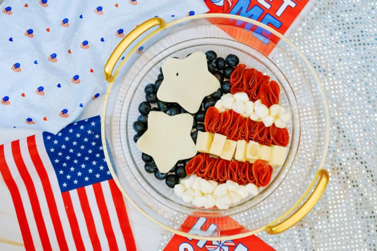 Simple and easy to make patriotic charcuterie board