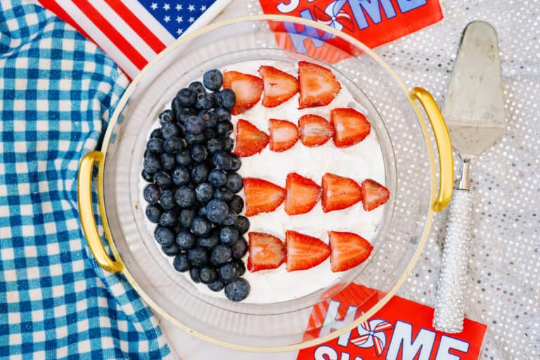 Sugar Cookie Flag Dessert for Memorial Day and 4th of July