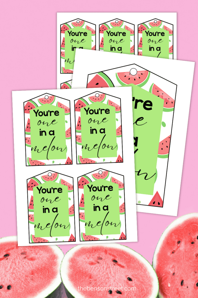 Three pages of adorable watermelon gift tags
