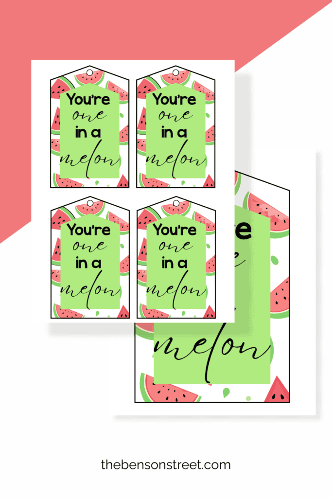 Two sheets of Watermelon gift tags