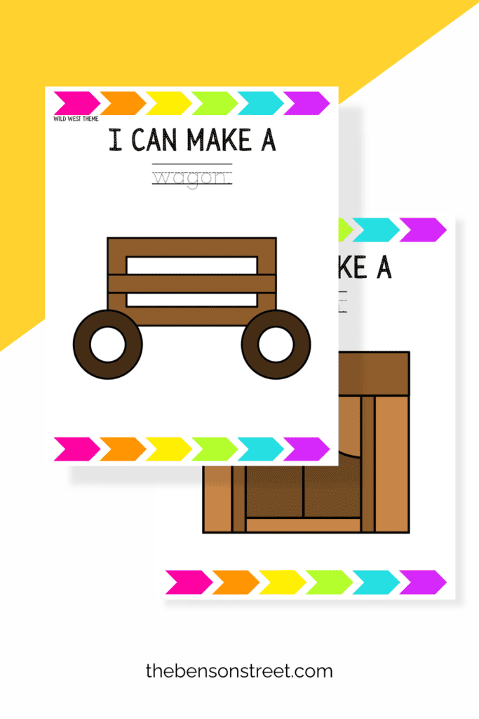 A Wagon and saloon playdough mats free to print