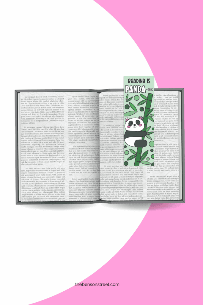 An open book with a reading is panda-tsic on it