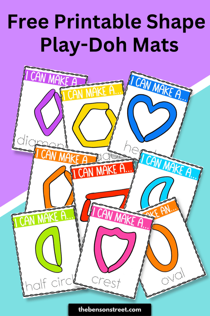 Free Printable shape Play-Doh Mats for Kids