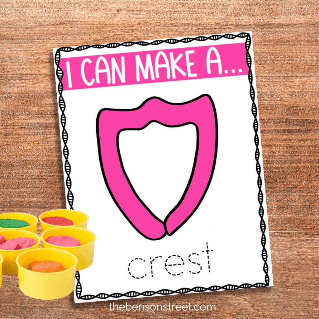 I can make a crest playdough mat