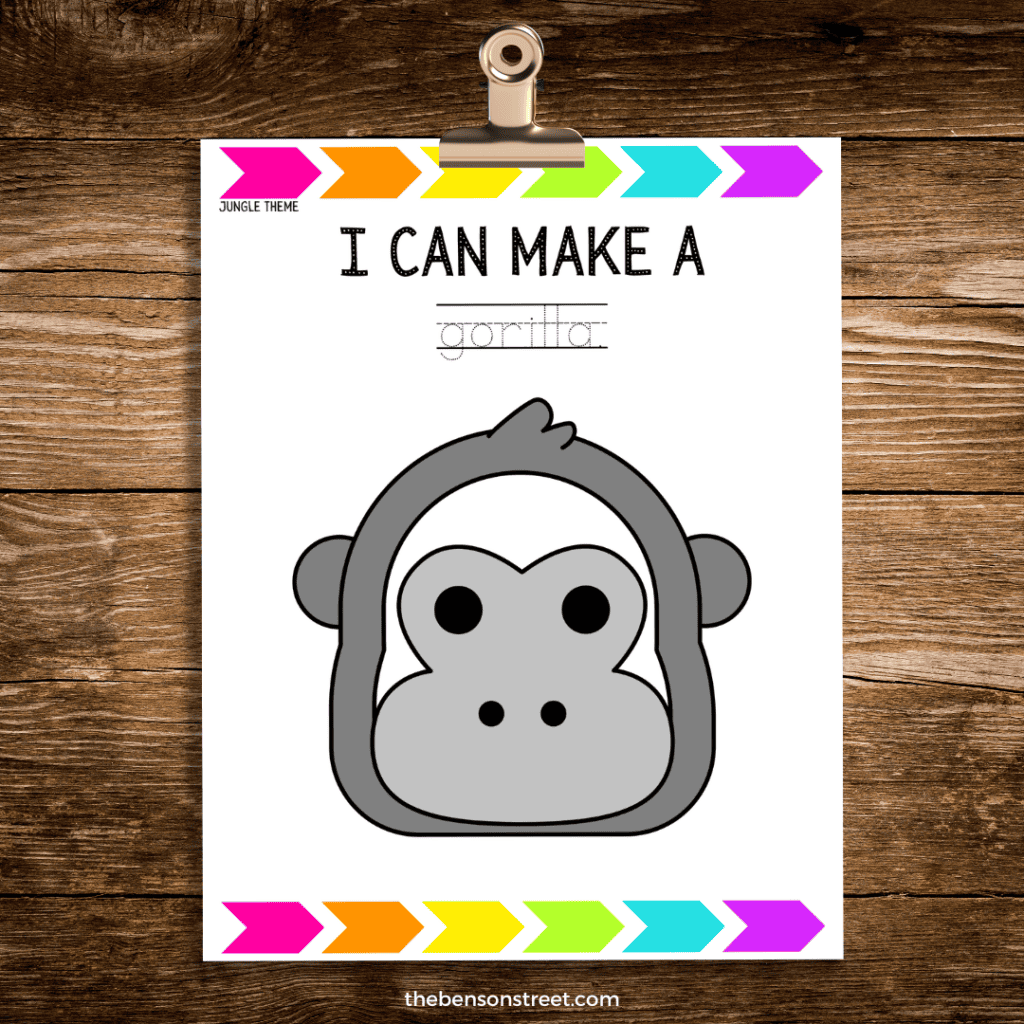 I can make a gorilla playdough mat on a clip