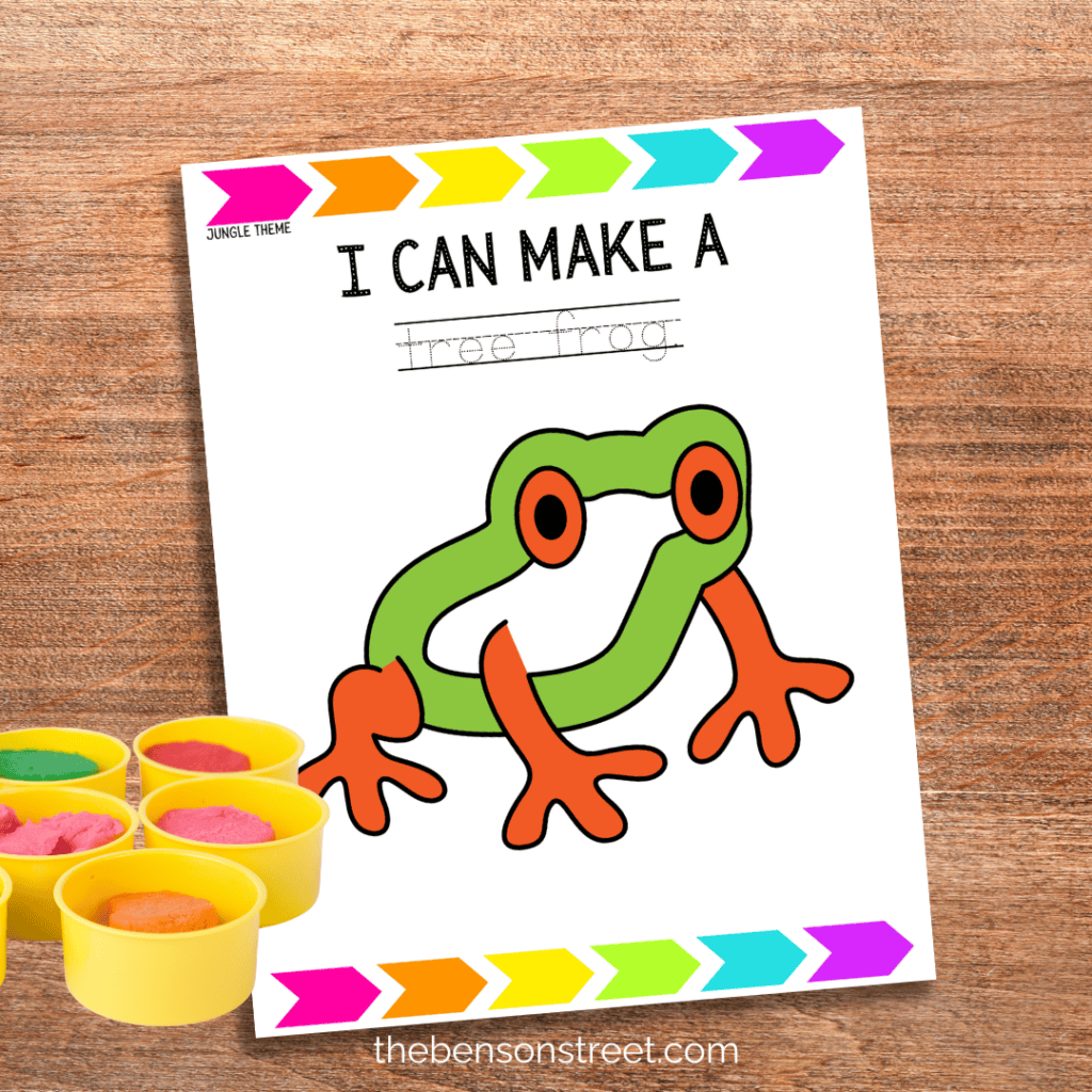 I can make a tree frog playdough mat printable