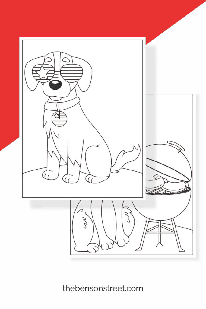 Patriotic Puppy Coloring Sheets free to print