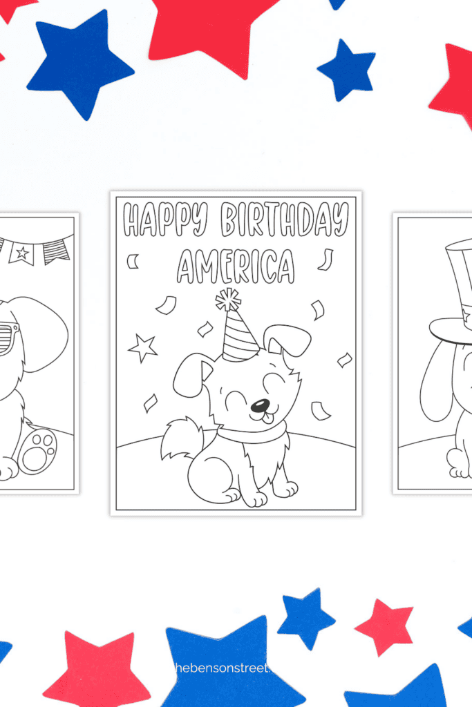 Puppy Patriotic Coloring Pages for Kids