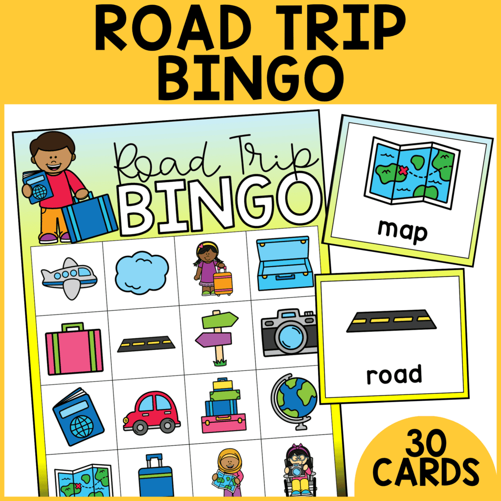 Road Trip Bingo 30 Cards Flat lay image