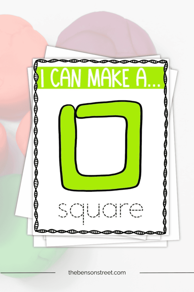Square Playdough Mat on top of a stack of papers 