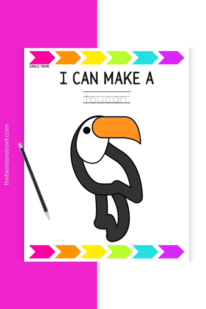 Toucan Jungle Playdough Mat free printable