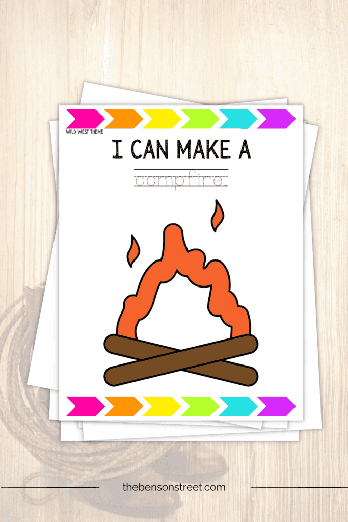 Western campfire playdough mat