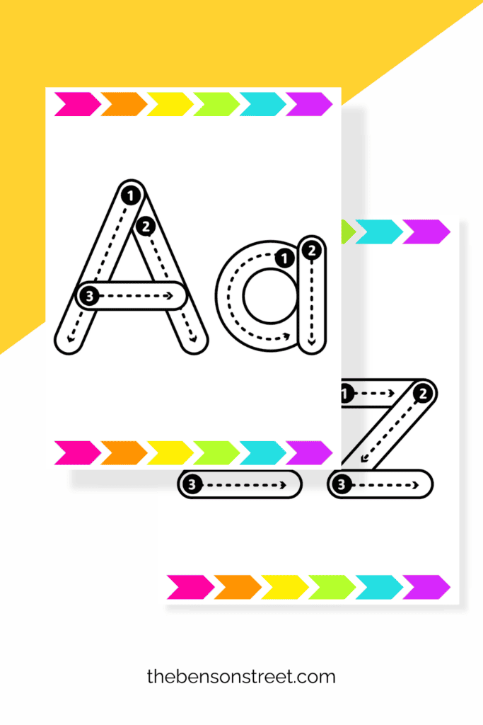 A & Z Playdough Mats for Kids to practice letters and fine motor skills