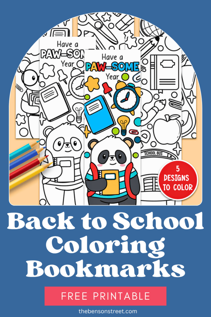 Back to School Coloring Bookmarks Free Printable