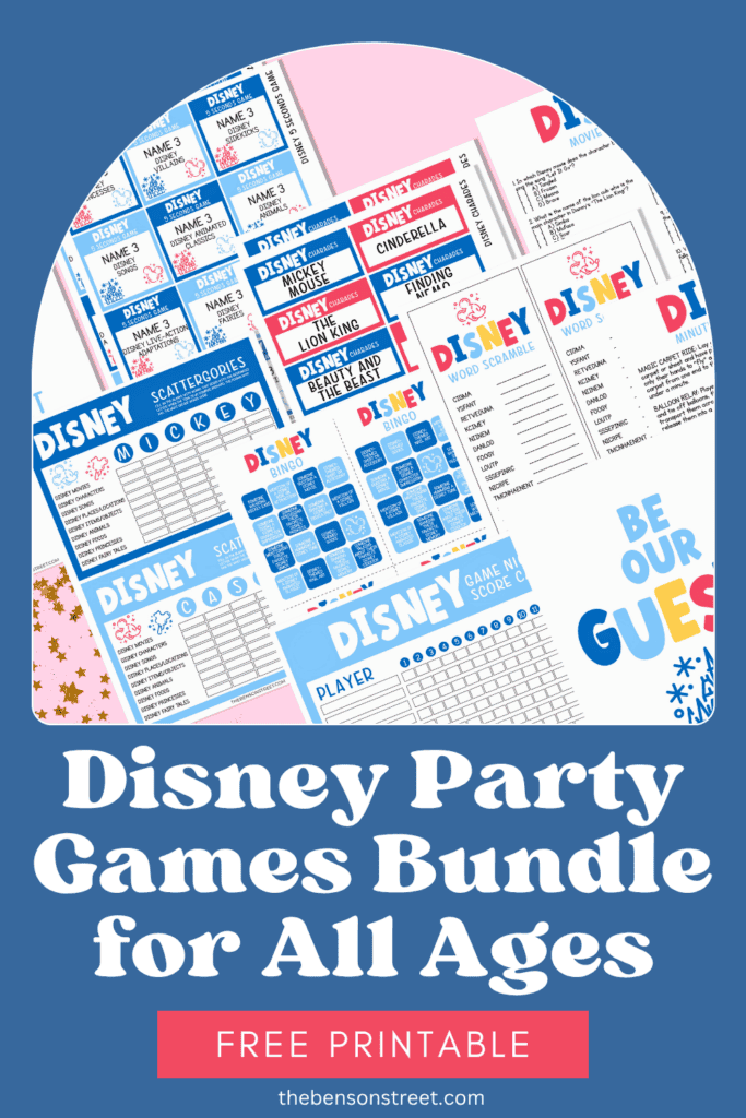 Disney Party Games Bundle for All Ages free printable